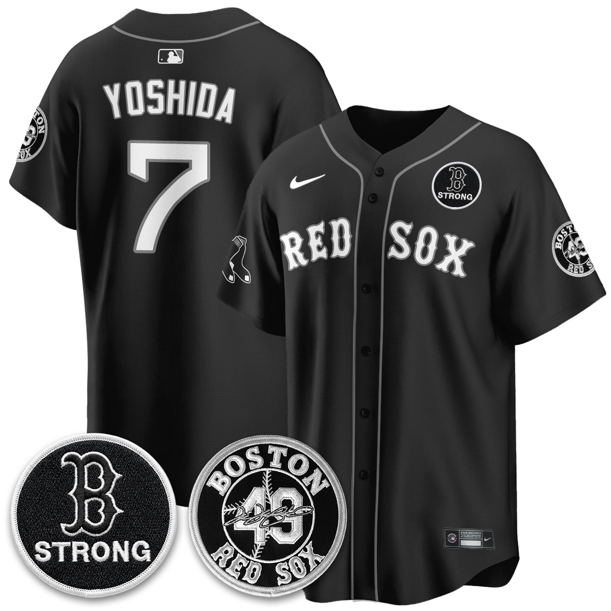 BOS Tim Wakefield Memorial Patch Vaper Premier Limited Jersey - Stitched V2