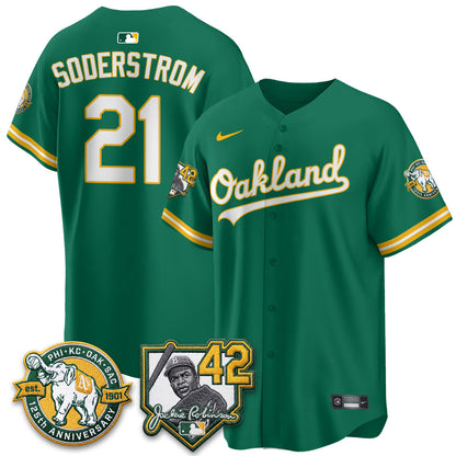 OAK 2026 Jackie Robinson Day - Celebrating 125 Years Limited Vapor Jersey - Stitched