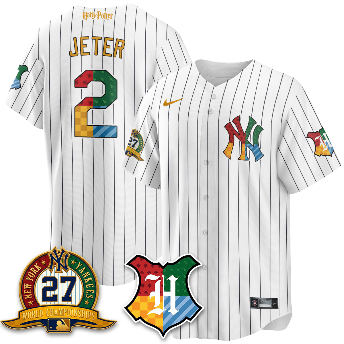 NYY x "The Lightning Bolt Wizard" Edition Vapor Jersey- Stitched