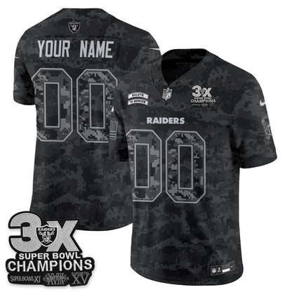 Las Vegas Raiders 2026 Salute to Service V2 Vapor Custom Jersey - Stitched
