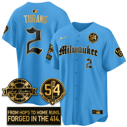 MIL Bob Uecker Patch Vapor Premier Limited Jersey - Gothic Edition - Stitched