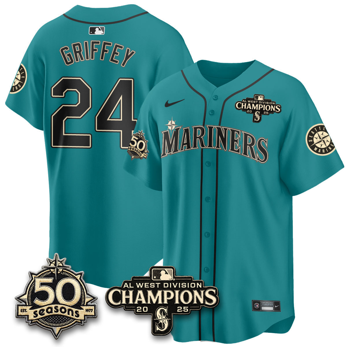 SEA Vapor Premier Limited Jersey - 50th Anniversary & AL West Division Champions - Steelheads Community Funds - Stitched