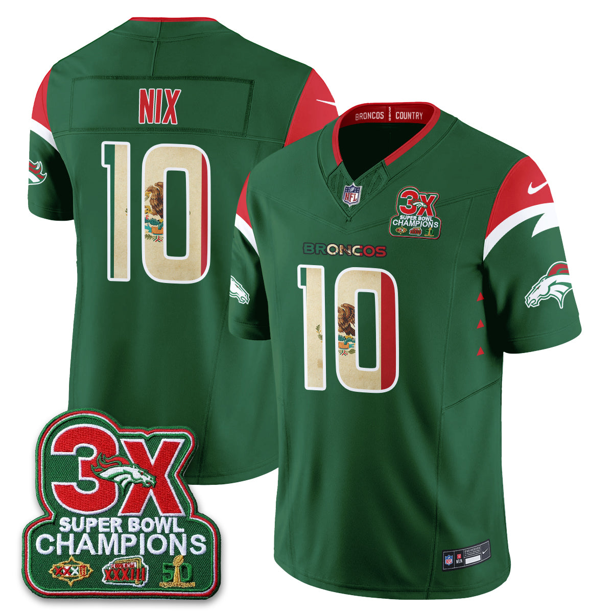 Denver Broncos Mexico Edition Vapor Jersey - Stitched