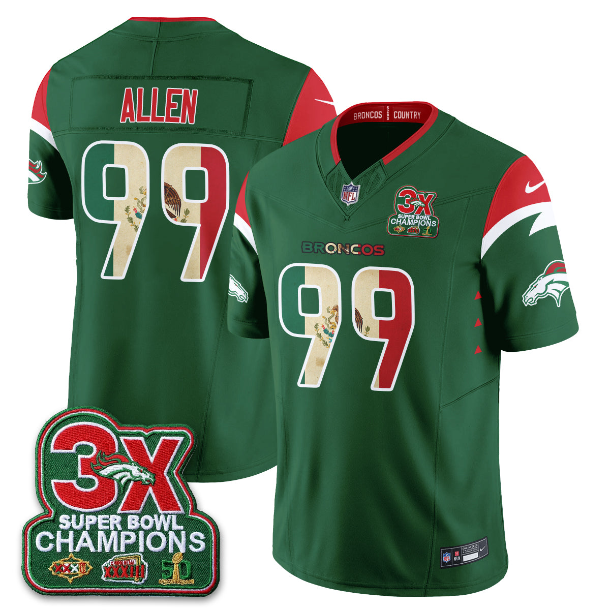 Denver Broncos Mexico Edition Vapor Jersey - Stitched