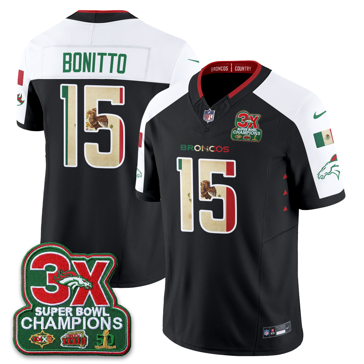 Denver Broncos Mexico Edition Vapor Jersey - Stitched