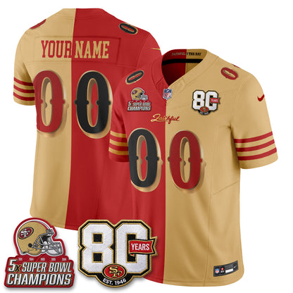 SF Rivalries Split Edition Vapor Custom Jersey - Stitched