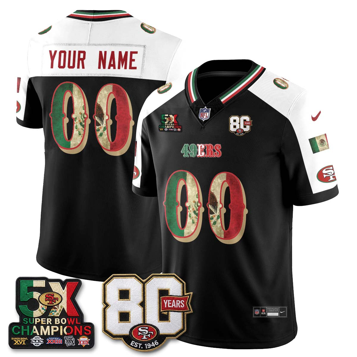 SF Mexican Edition Vapor Custom Jersey - Stitched