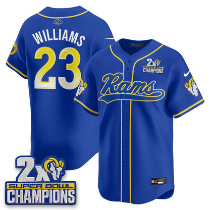 LAR 2X Champs Rivalries Baseball Vapor Jersey - Stitched