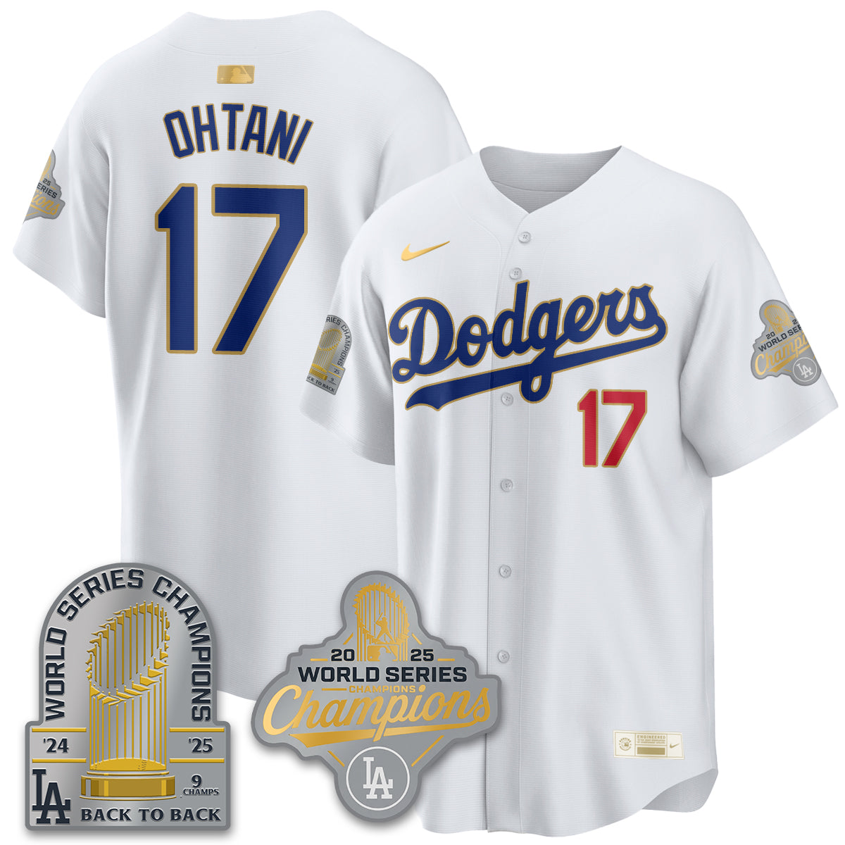 LAD Gold Collection Stadium Vapor Limited Jersey - 9x Champs - Stitched