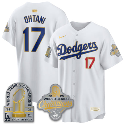 LAD Gold Collection Stadium Vapor Limited Jersey - 9x Champs - Stitched