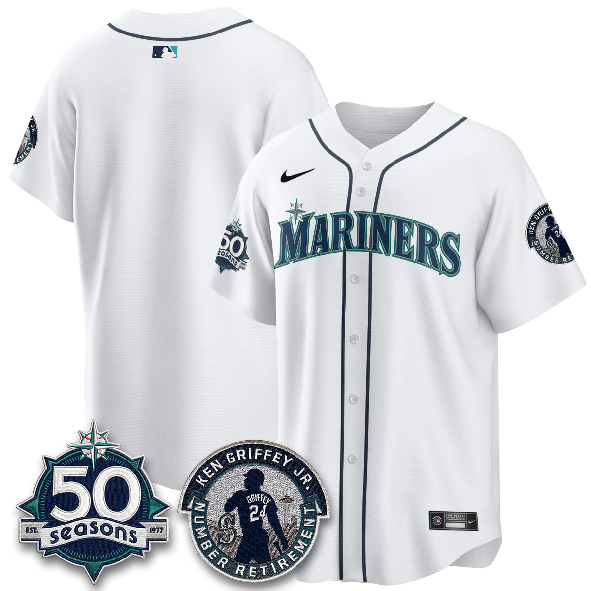 SEA Ken Griffey Jr. Patch Vapor Premier Limited Jersey - Stitched