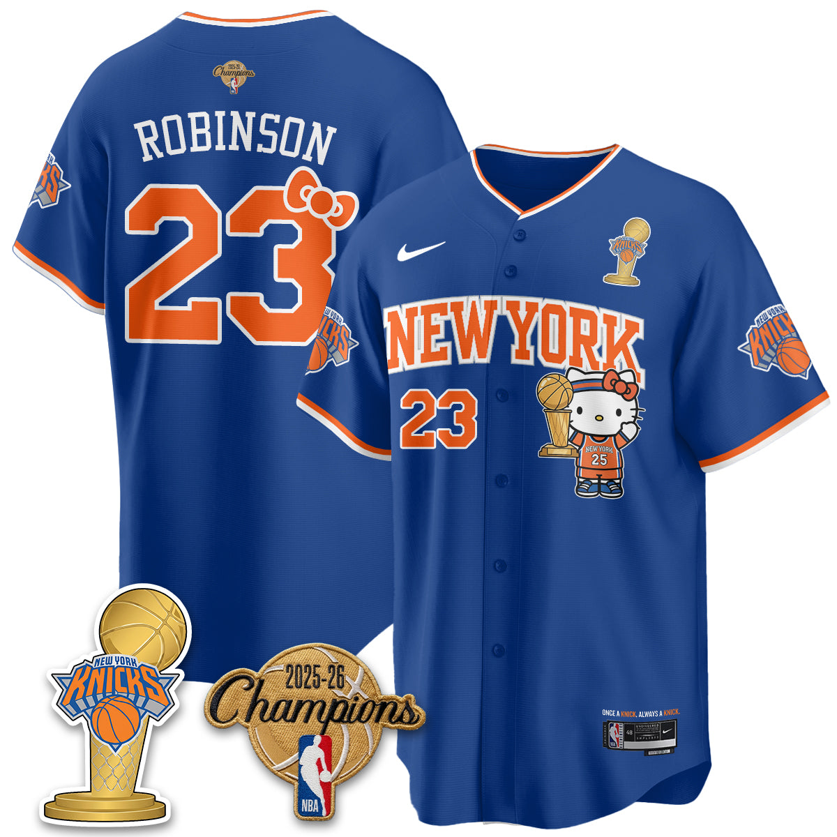 NYK 2026 NBA Champions x Meow Kitty Vapor Jersey - Stitched