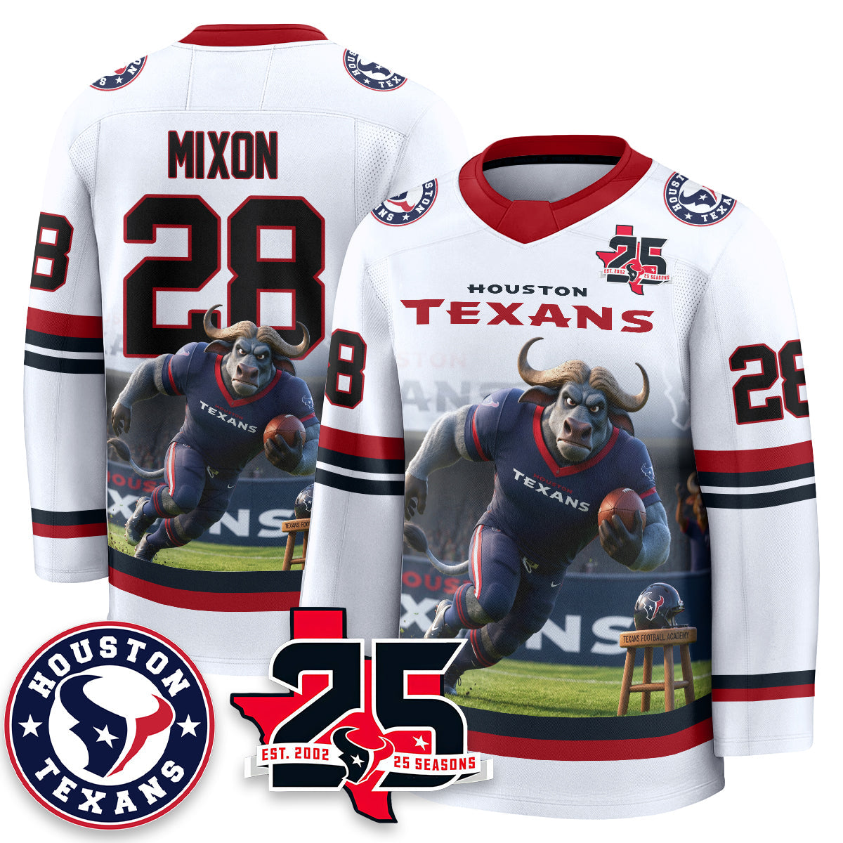HOU x Bull Chief Edition Hockey Jersey - Printed