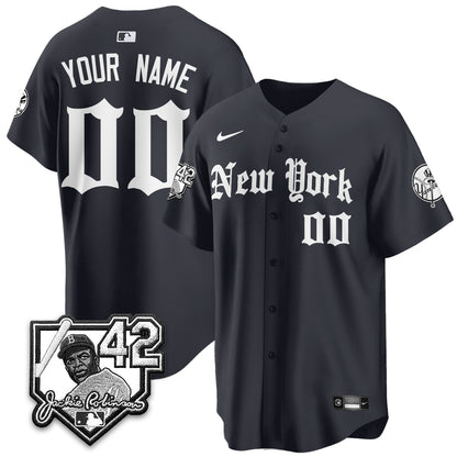 NYY 2026 Jackie Robinson Day Gothic Vapor Custom Limited Jersey - Stitched