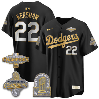 LAD 2026 NL West Champs Gold Vapor Jersey- Stitched