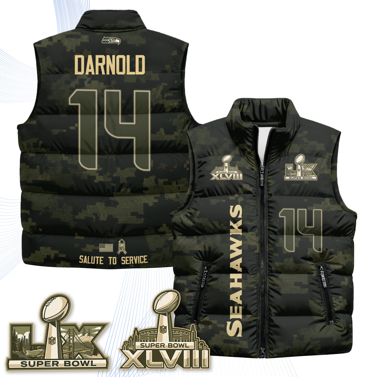 SEA 2026 Salute to Service Puffer Vest - Printed