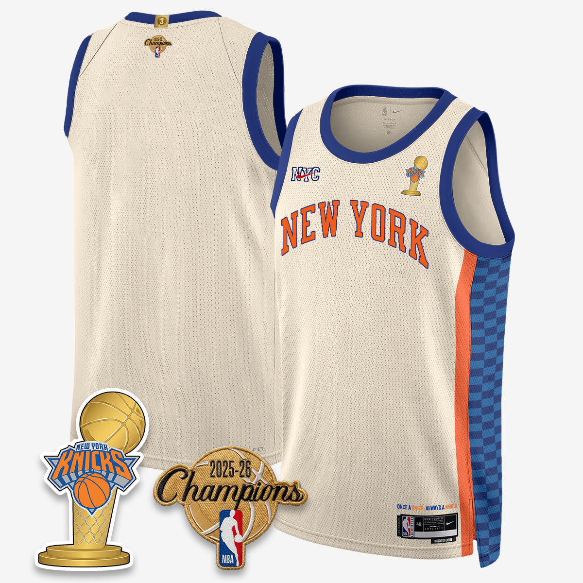 NYK 2026 Basketball Champions Vapor Jersey - Stitched
