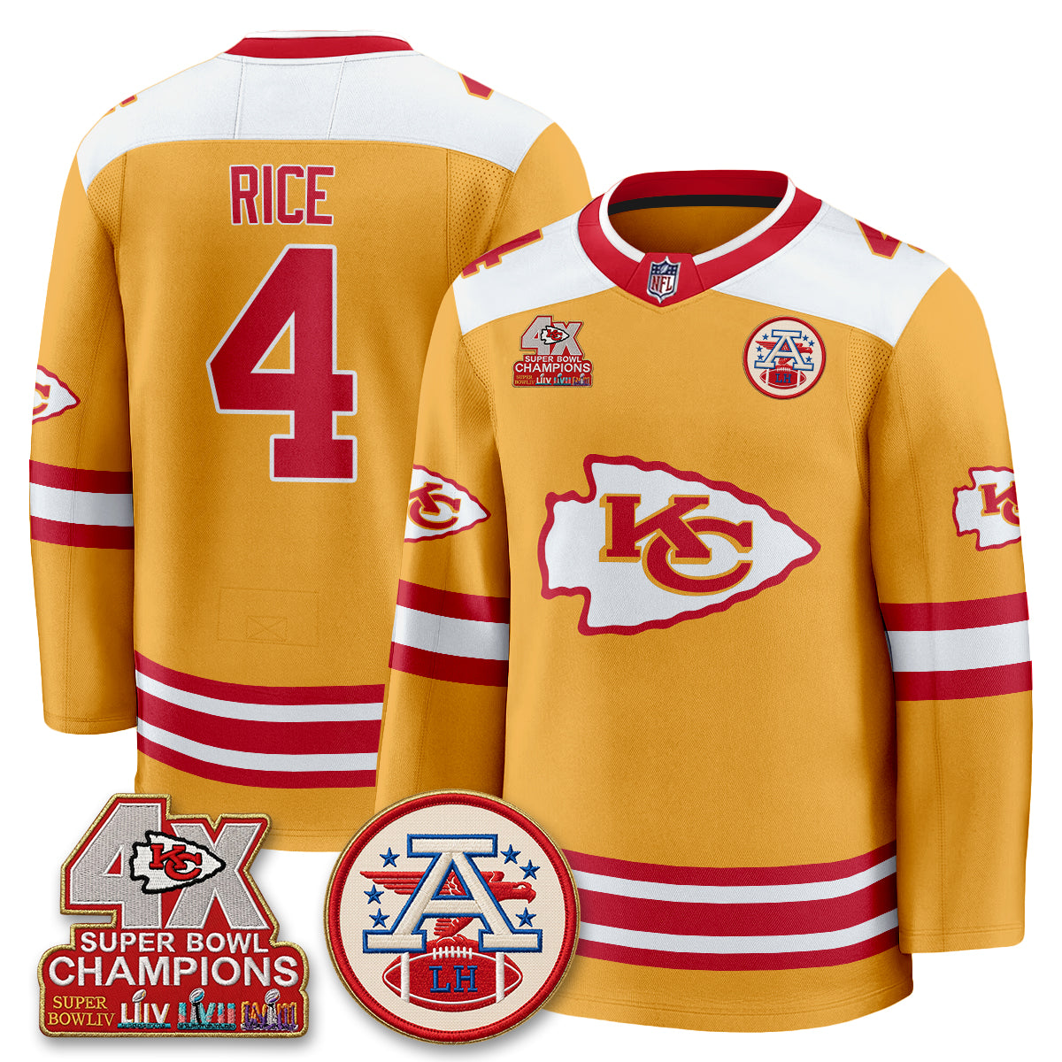KC 4X Champs Edition Hockey Jersey - Stitched