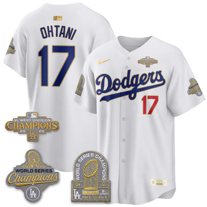 LAD 2026 NL West Champs Gold Vapor Jersey- Stitched