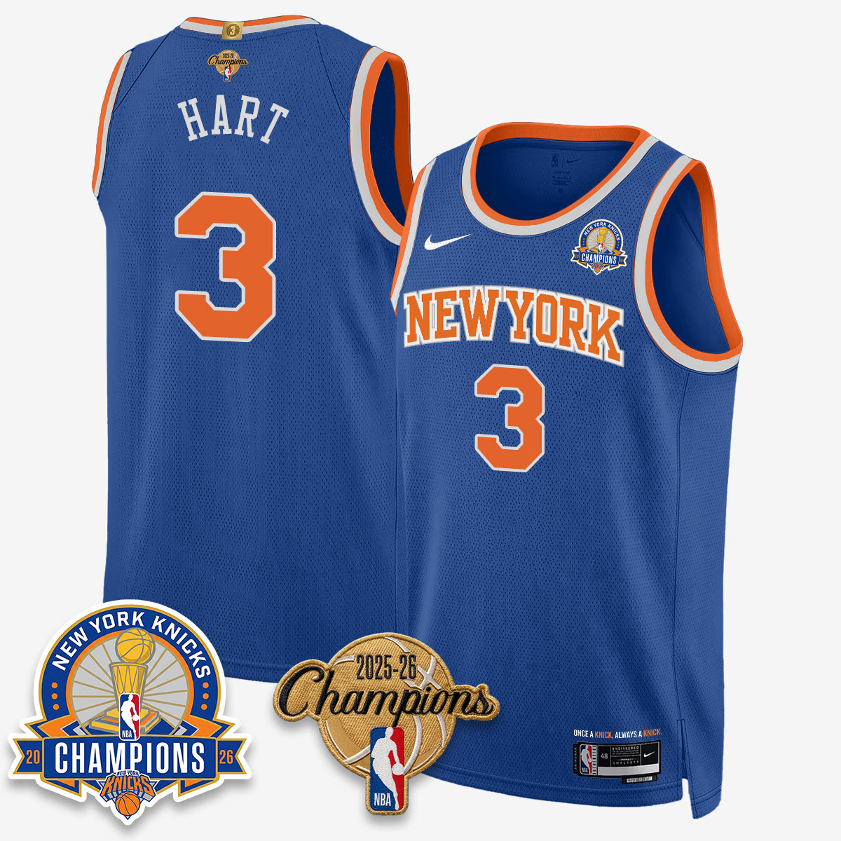 NYK 2026 Basketball Champions Special Edition Vapor Jersey V2- Stitched