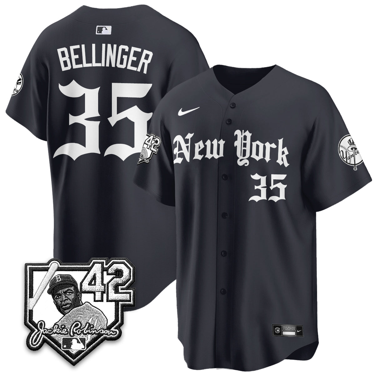 NYY 2026 Jackie Robinson Day Gothic Vapor Limited Jersey - Stitched