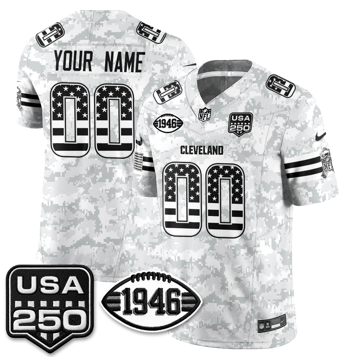 CLE 2026 Salute to Service Vapor Custom Jersey - Stitched