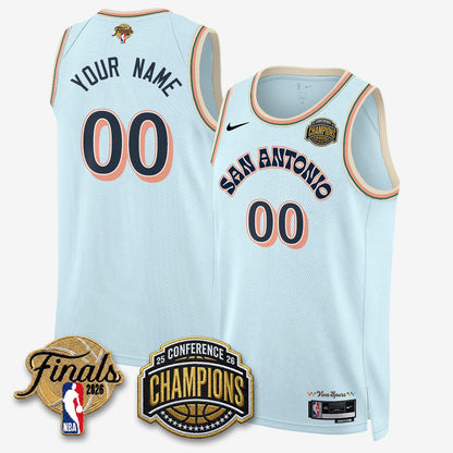 SAS 2026 NBA Western Conference Champions Vapor City Edition Custom Jersey - Stitched
