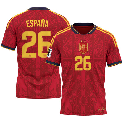 Spain 2026 Soccer Champions Vapor Jersey V2- Printed