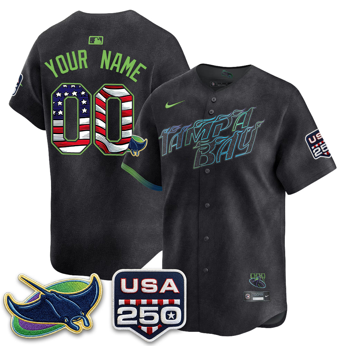 TB Independence Day USA 2026 City Connect Vapor Custom Jersey - Stitched