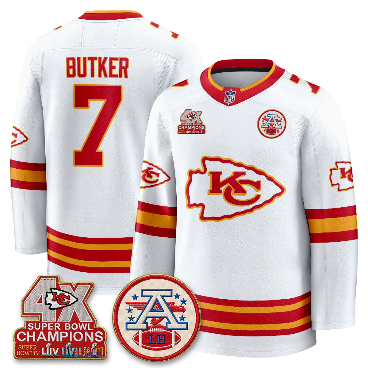 KC 4X Champs Edition Hockey Jersey - Stitched
