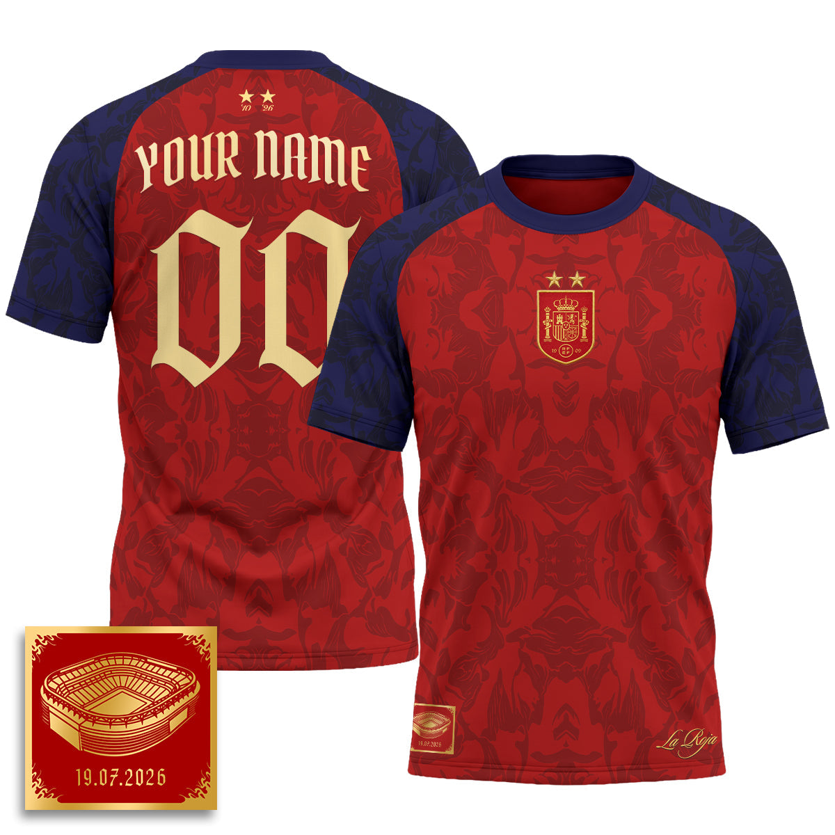 Spain 2026 Soccer Champions Vapor Custom Jersey - Printed