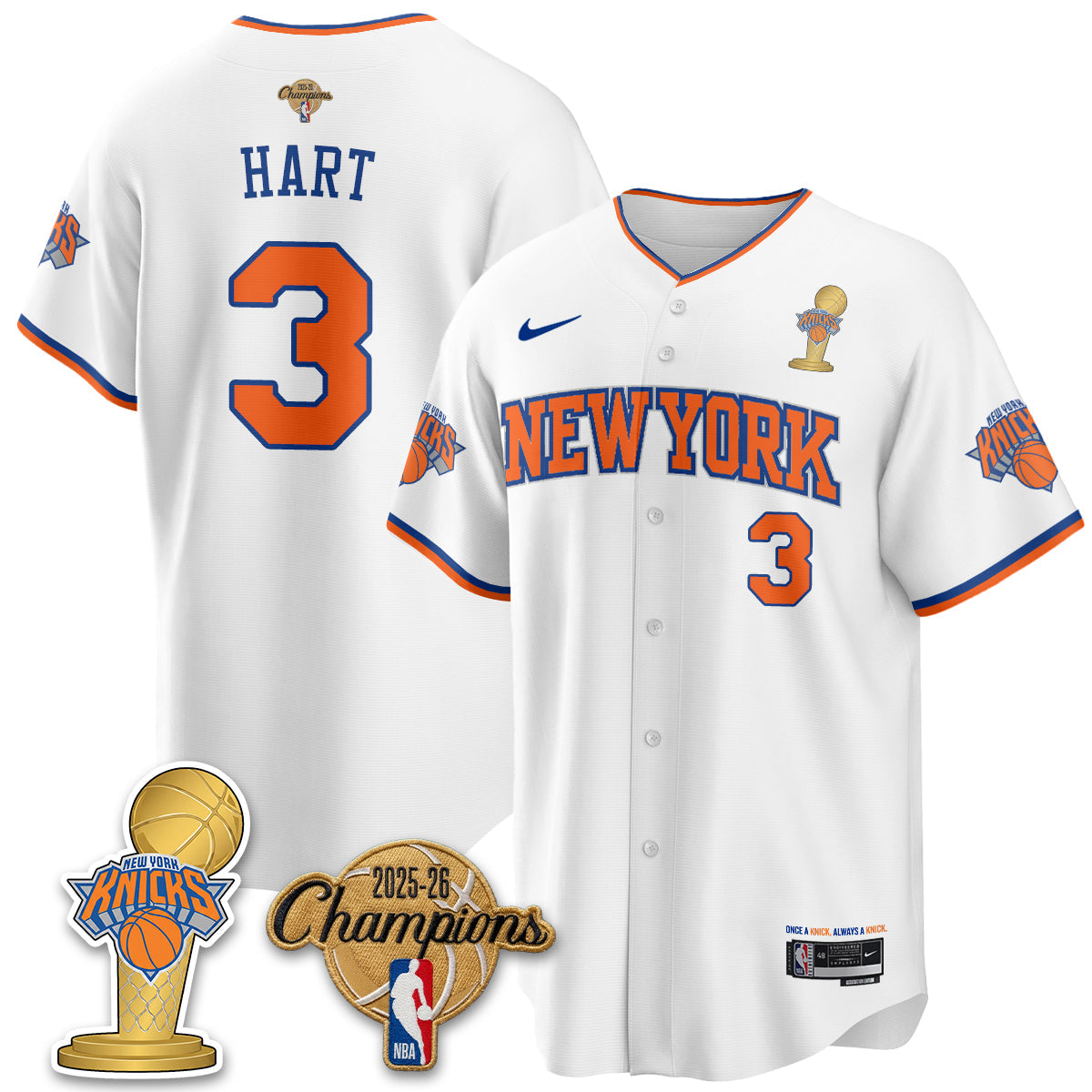 NYK 2026 NBA Champions Vapor Jersey - Stitched