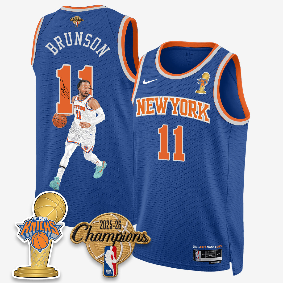 NYK 2026 Basketball Jalen Brunson Champions Vapor Jersey - Stitched