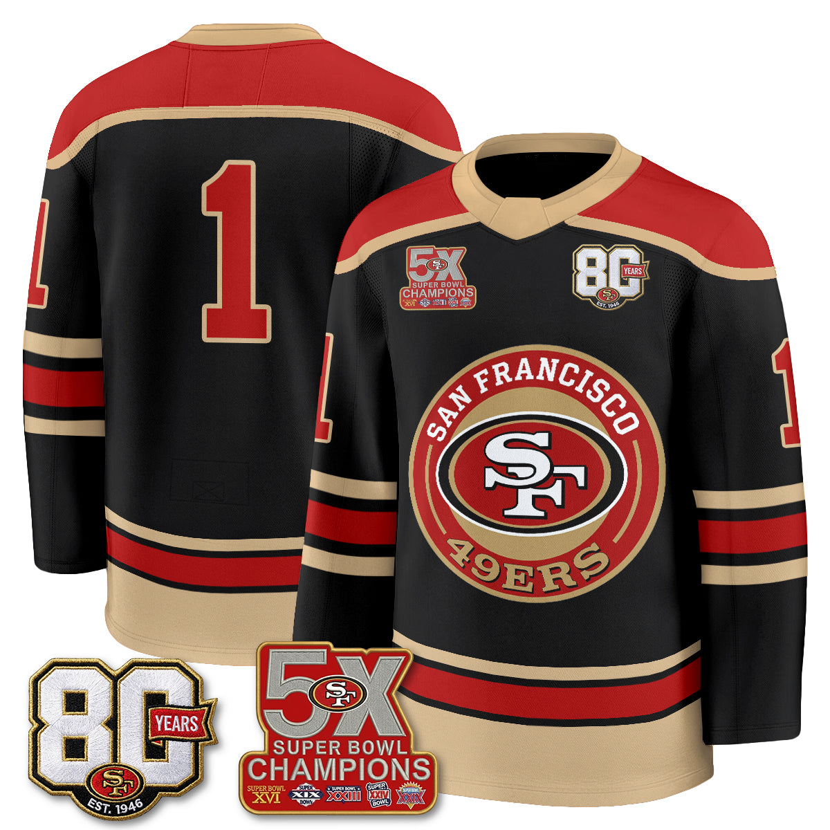 SF 4X Champs Hockey Jersey - Stitched