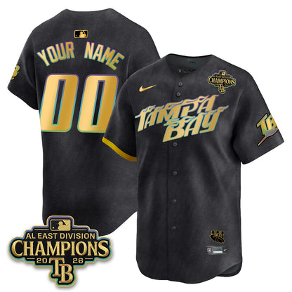 Tampa Bay Rays 2026 AL East Champs Gold Edition Vapor Custom Jersey - Stitched