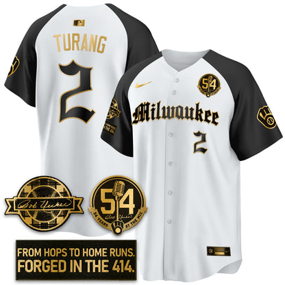 MIL Bob Uecker Patch Vapor Premier Limited Jersey - Gothic Edition - Stitched