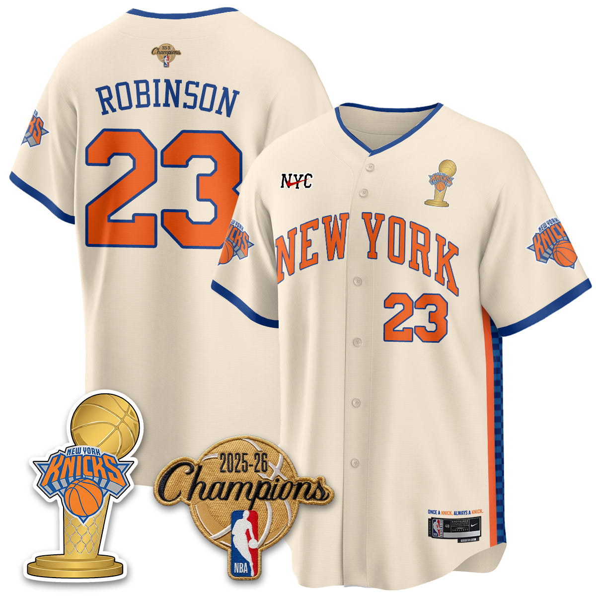 NYK 2026 NBA Champions Vapor Jersey - Stitched