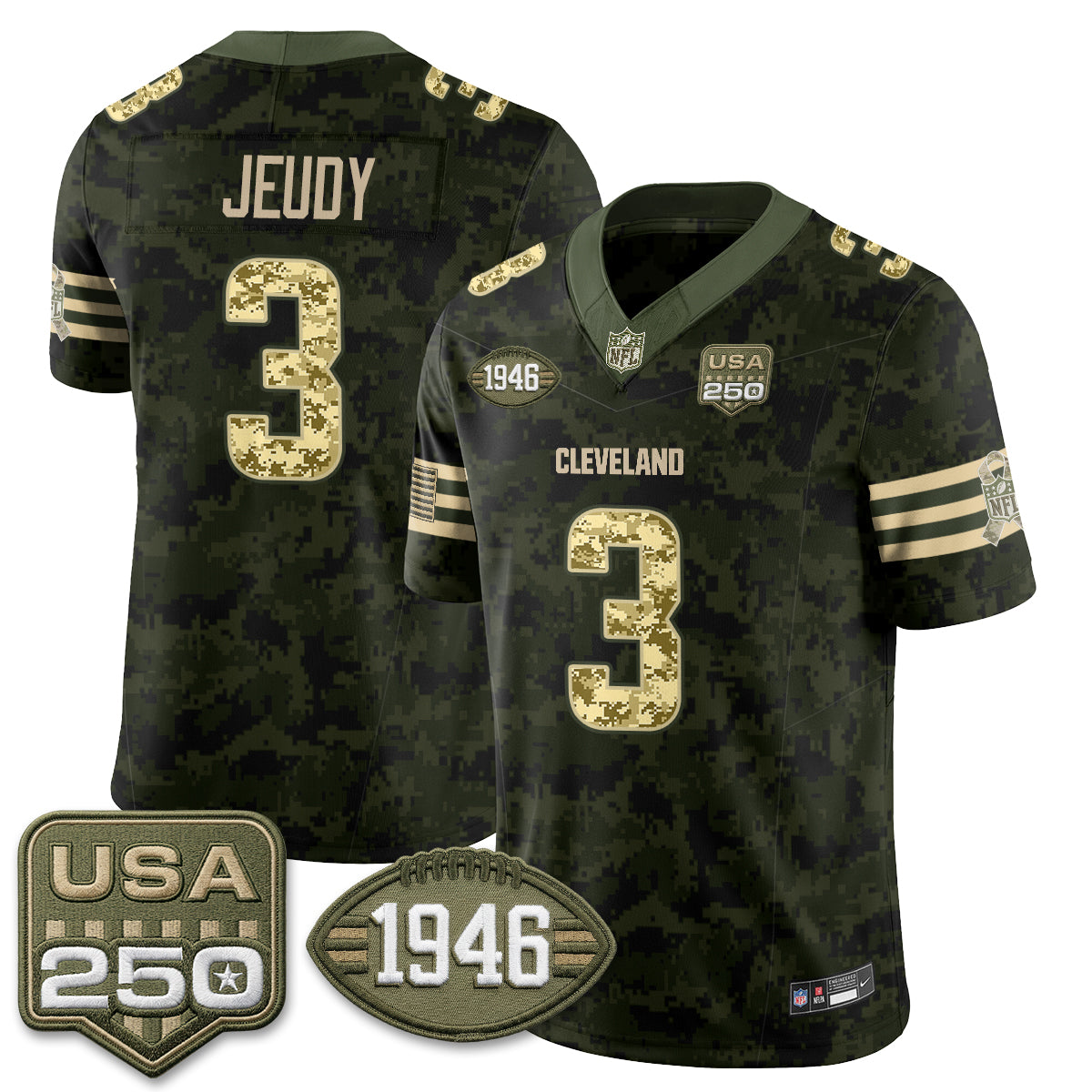 CLE 2026 Salute to Service Vapor Jersey - Stitched