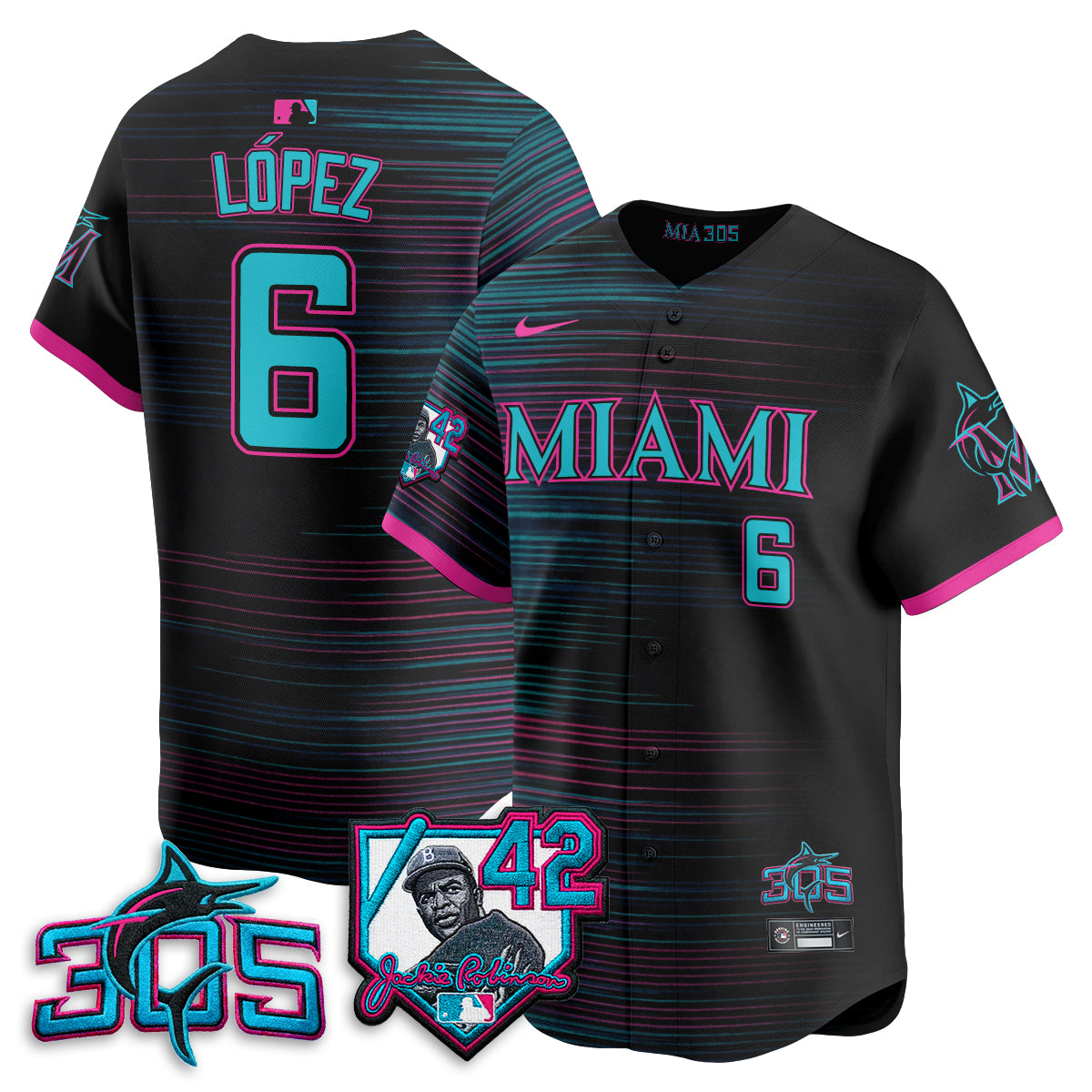 MIA 2026 Jackie Robinson New Era Vapor Limited Jersey - Stitched