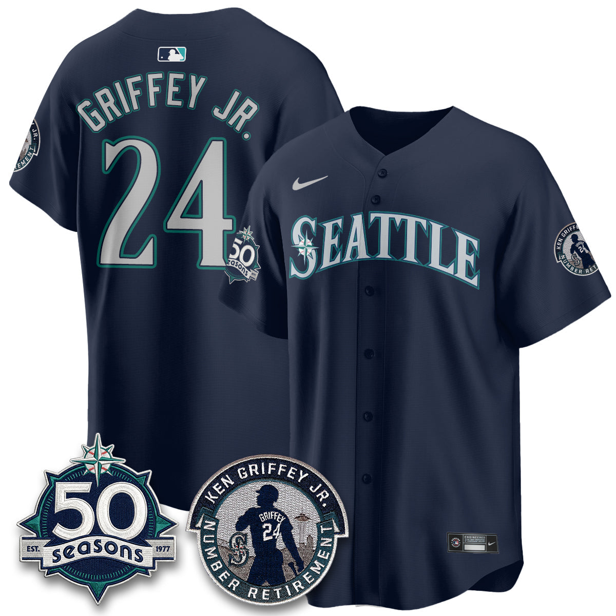 SEA Ken Griffey Jr. Patch Vapor Premier Limited Jersey - Stitched