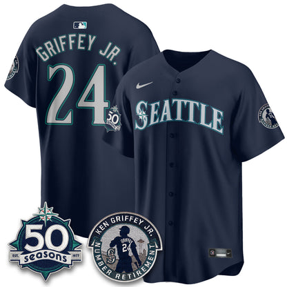 SEA Ken Griffey Jr. Patch Vapor Premier Limited Jersey - Stitched