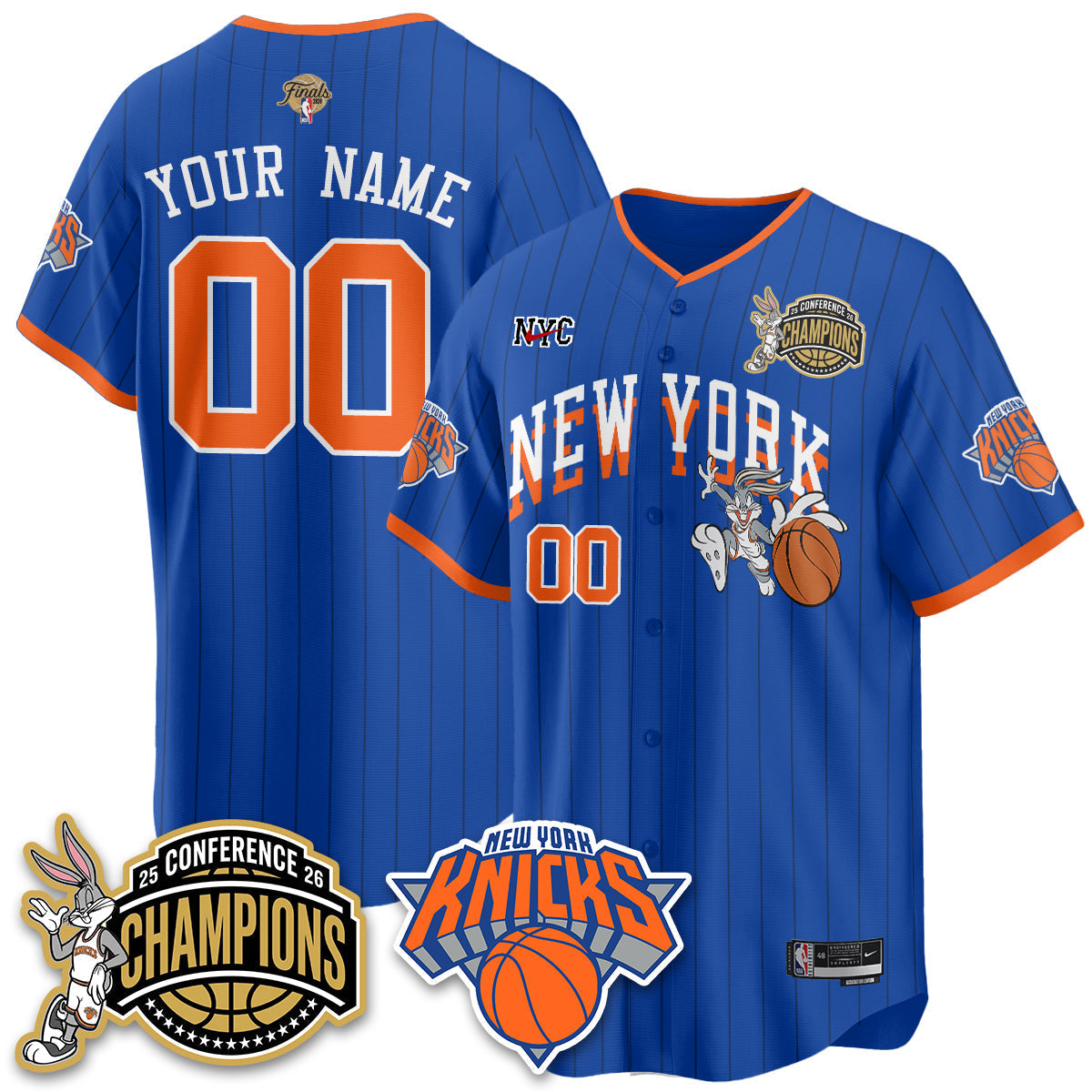 NYK 2026 NBA Finals x Bunny Vapor Custom Jersey V2- Stitched