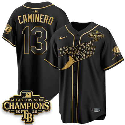 Tampa Bay Rays 2026 AL East Champs Gold Edition Vapor Jersey - Stitched