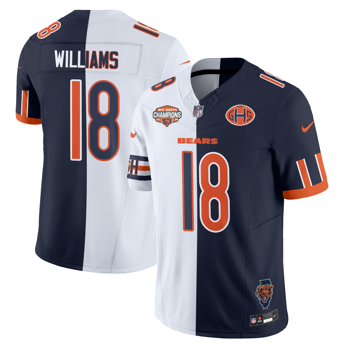 Chicago Bears 2026 Split Edition Vapor Jersey - Stitched