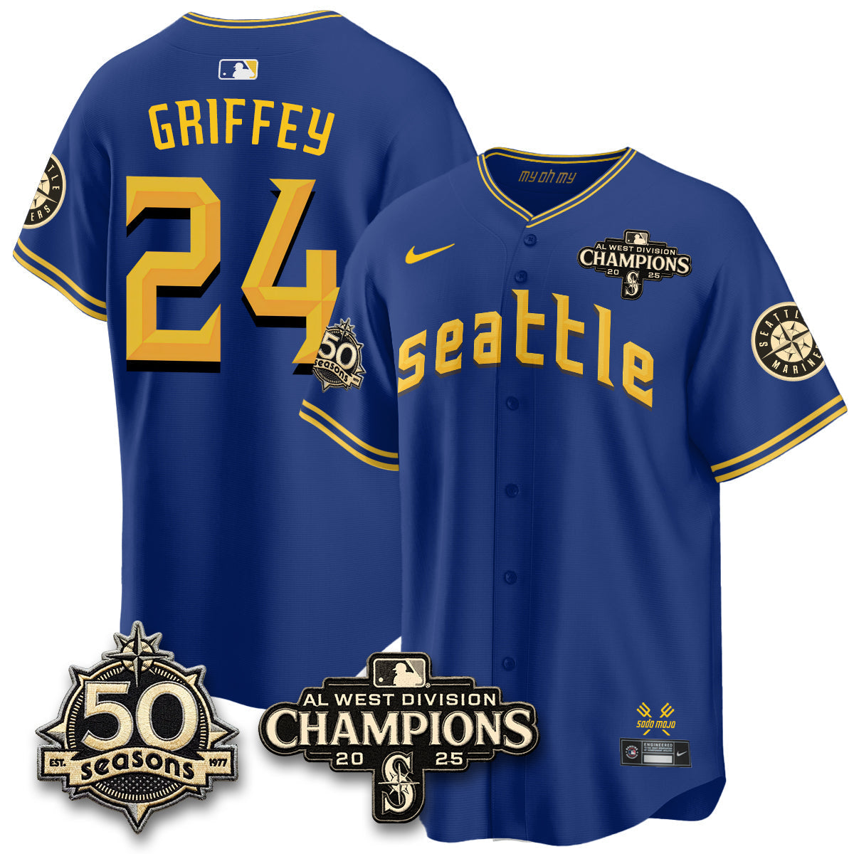 SEA Vapor Premier Limited Jersey - 50th Anniversary & AL West Division Champions - Steelheads Community Funds - Stitched
