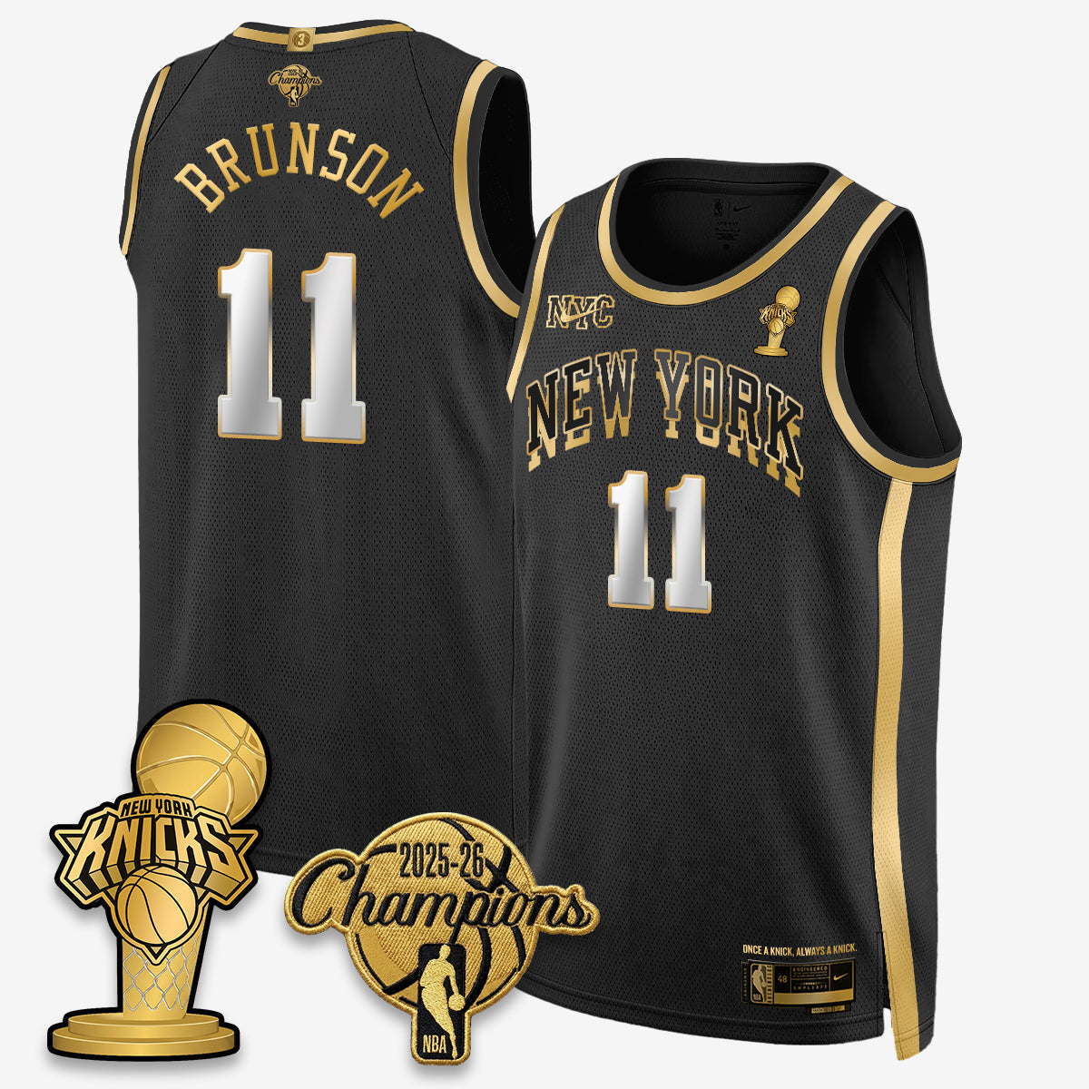NYK 2026 NBA Champions Gold Edition Vapor Jersey - Stitched