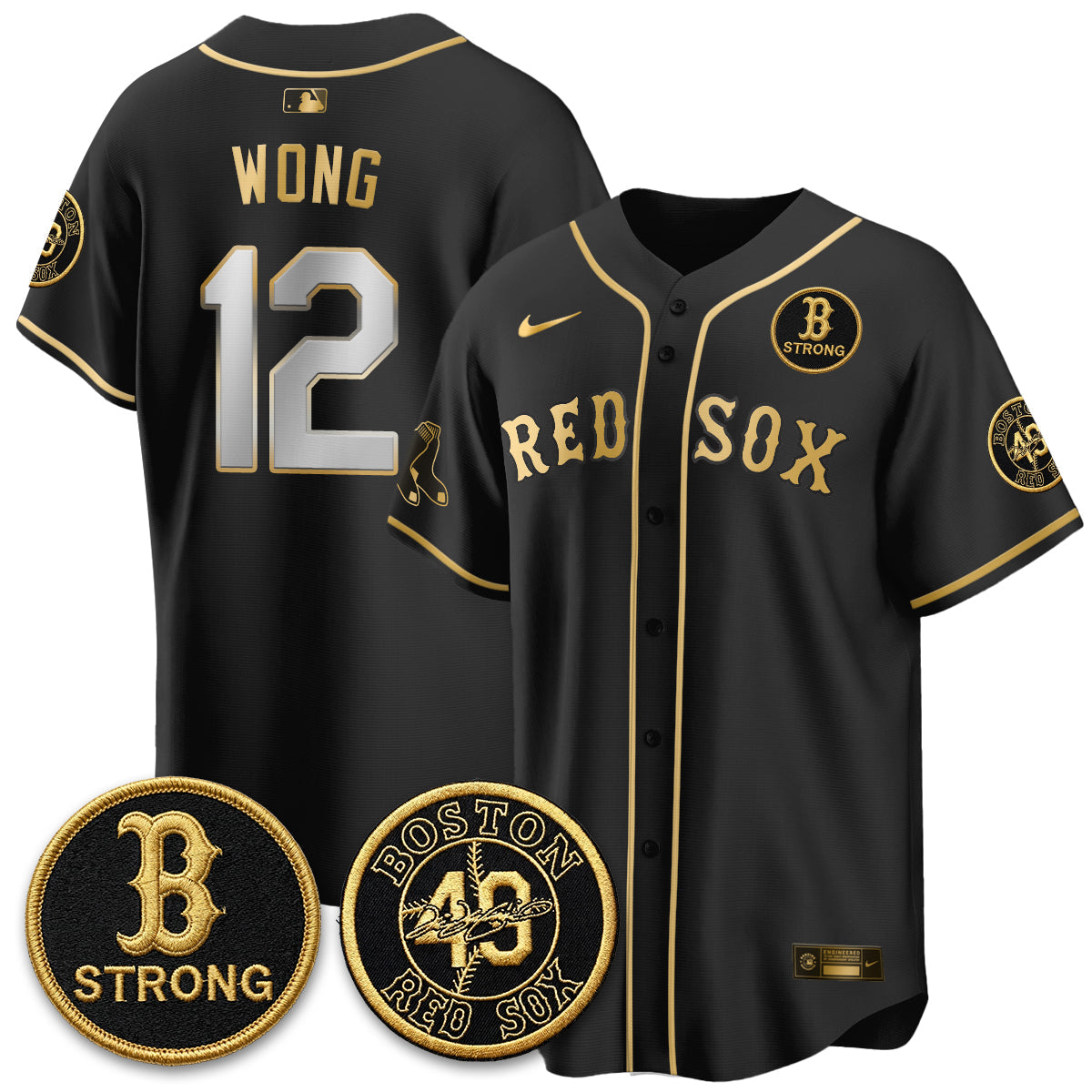 BOS Tim Wakefield Memorial Patch Vaper Premier Limited Jersey - Stitched V2
