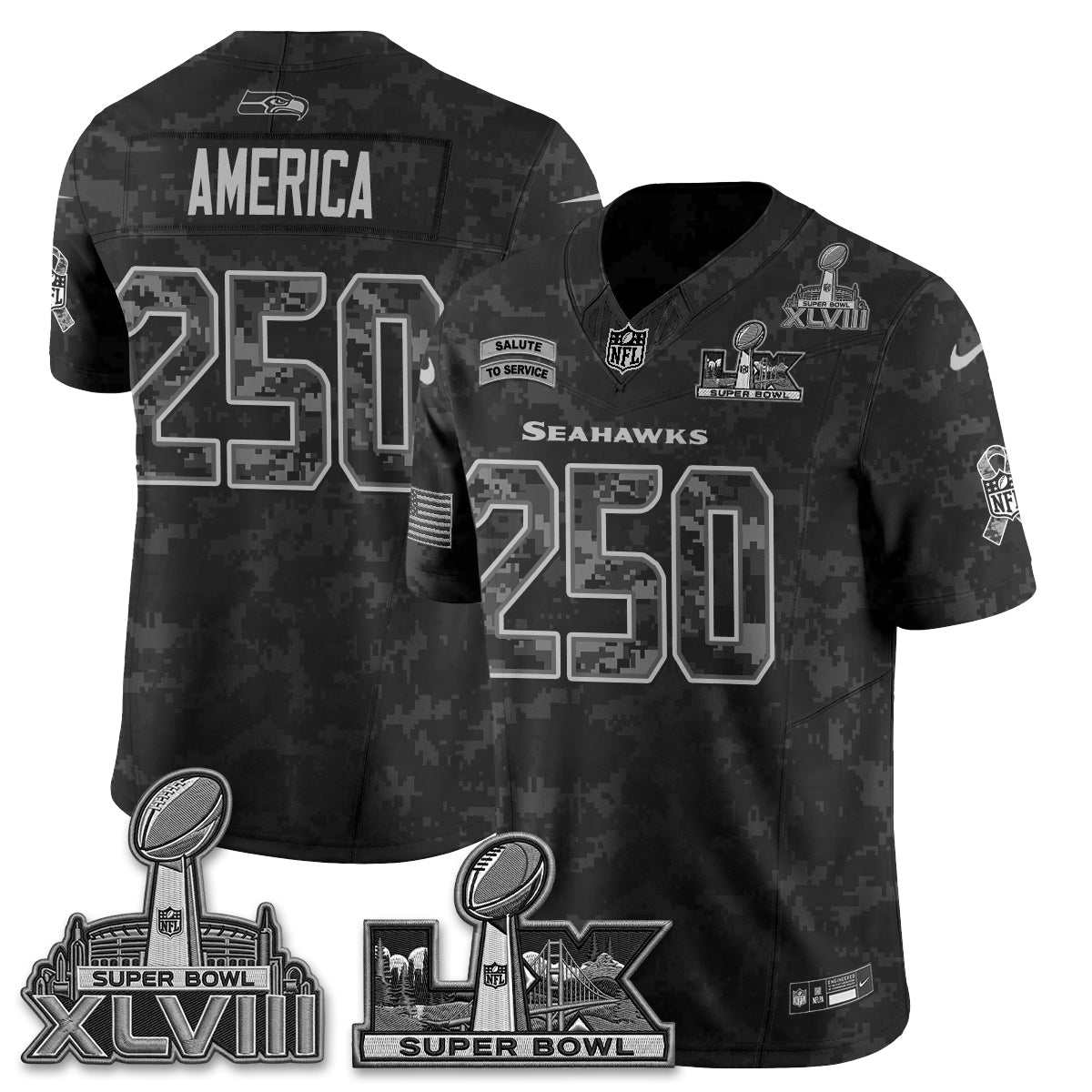 SEA 2026 Salute to Service V2 Vapor Jersey - Stitched