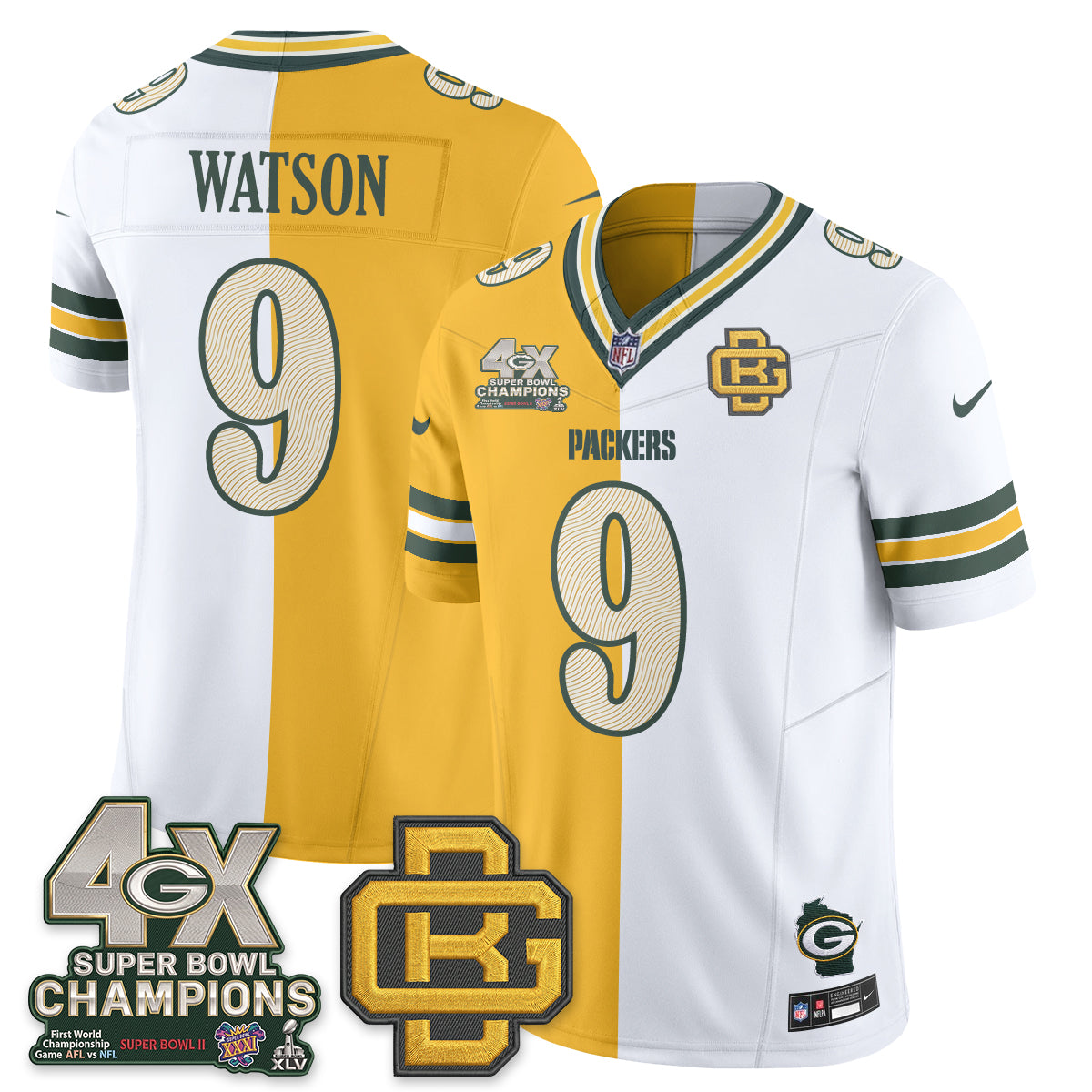 GB Rivalries Split Edition Vapor Jersey - Stitched