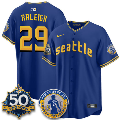 SEA Ken Griffey Jr. Patch Vapor Premier Limited Jersey - Stitched